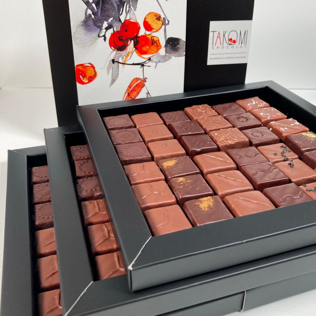 triple coffret assortiment de ganaches et pralinés maison