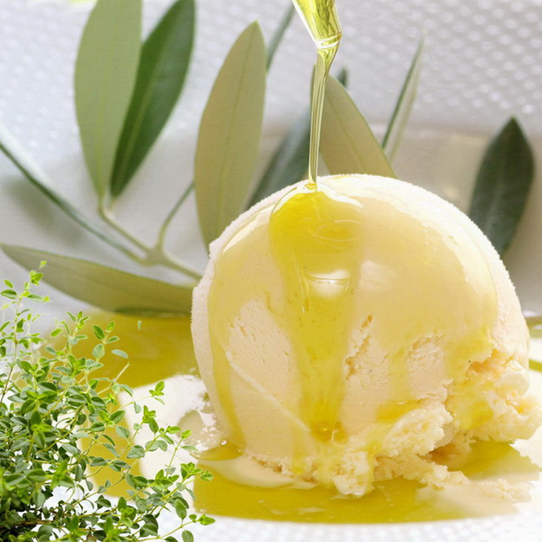 Crème glacée à l'huile d'olive et thym citron