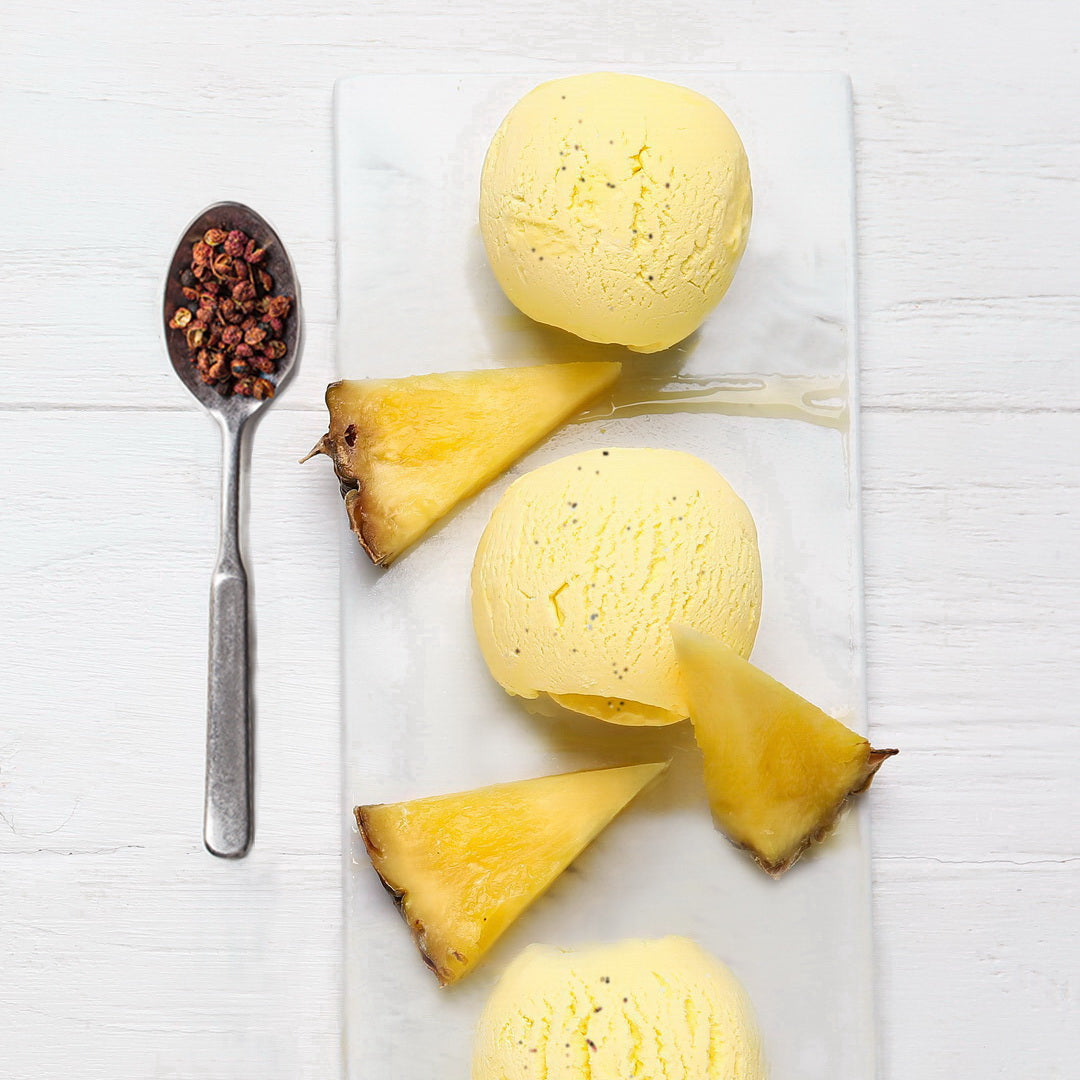 Sorbet à l'ananas, au gingembre et poivre de Sechuan