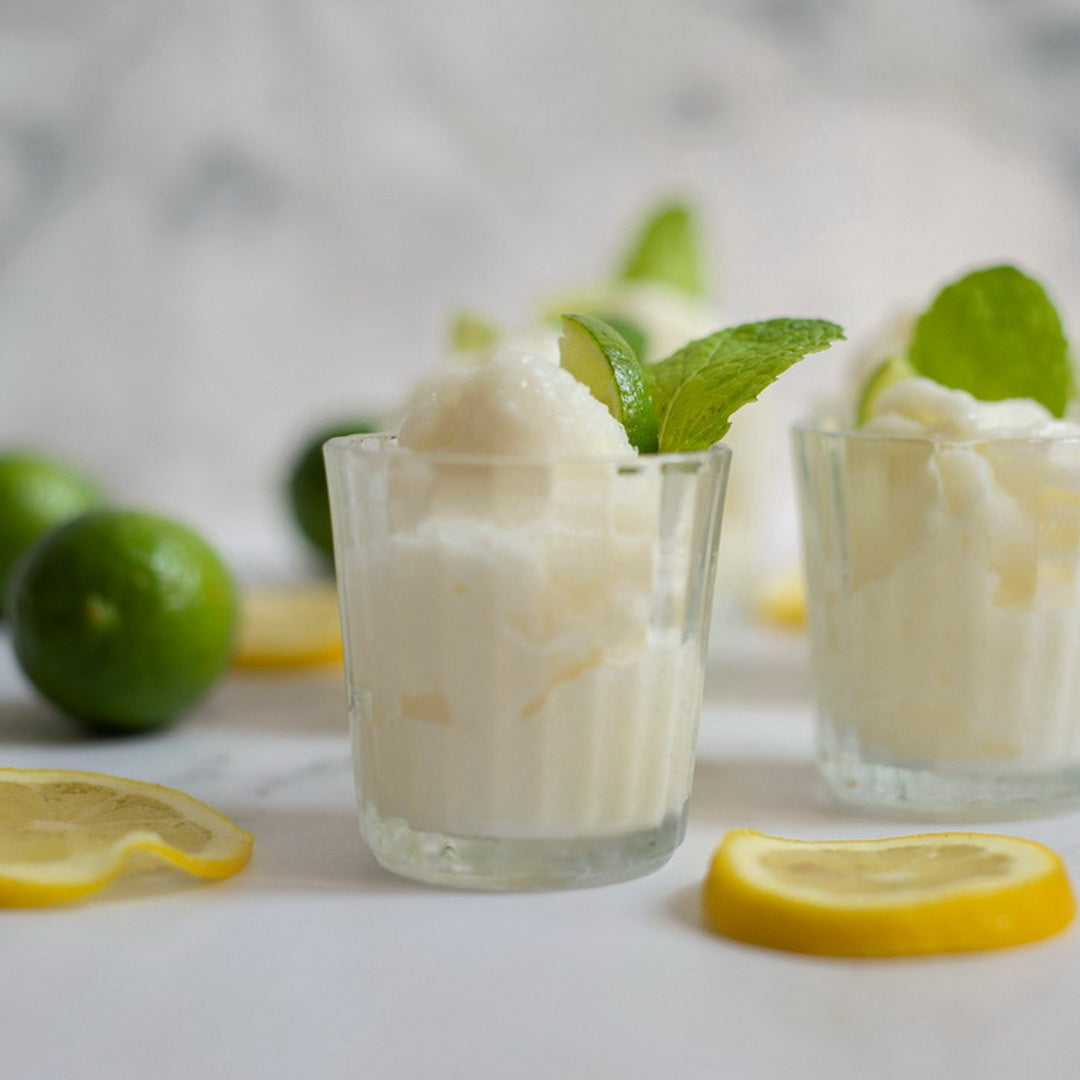 Sorbet au citron vert et jaune