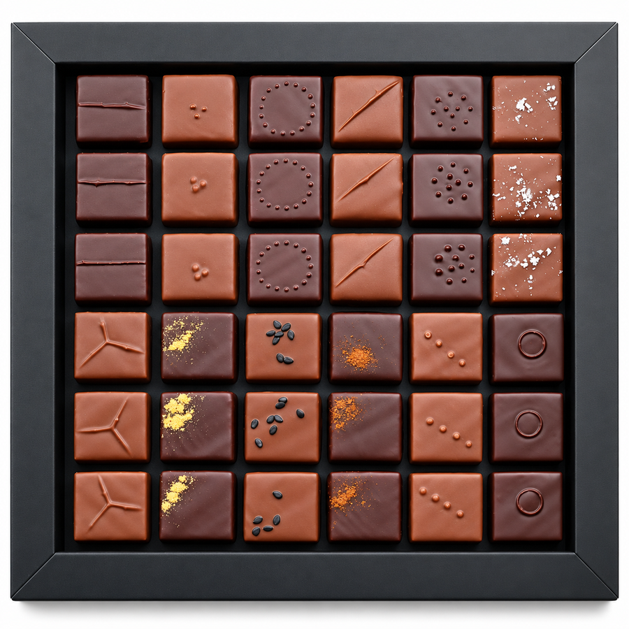 Coffret Takomi de 36 ganaches et pralinés