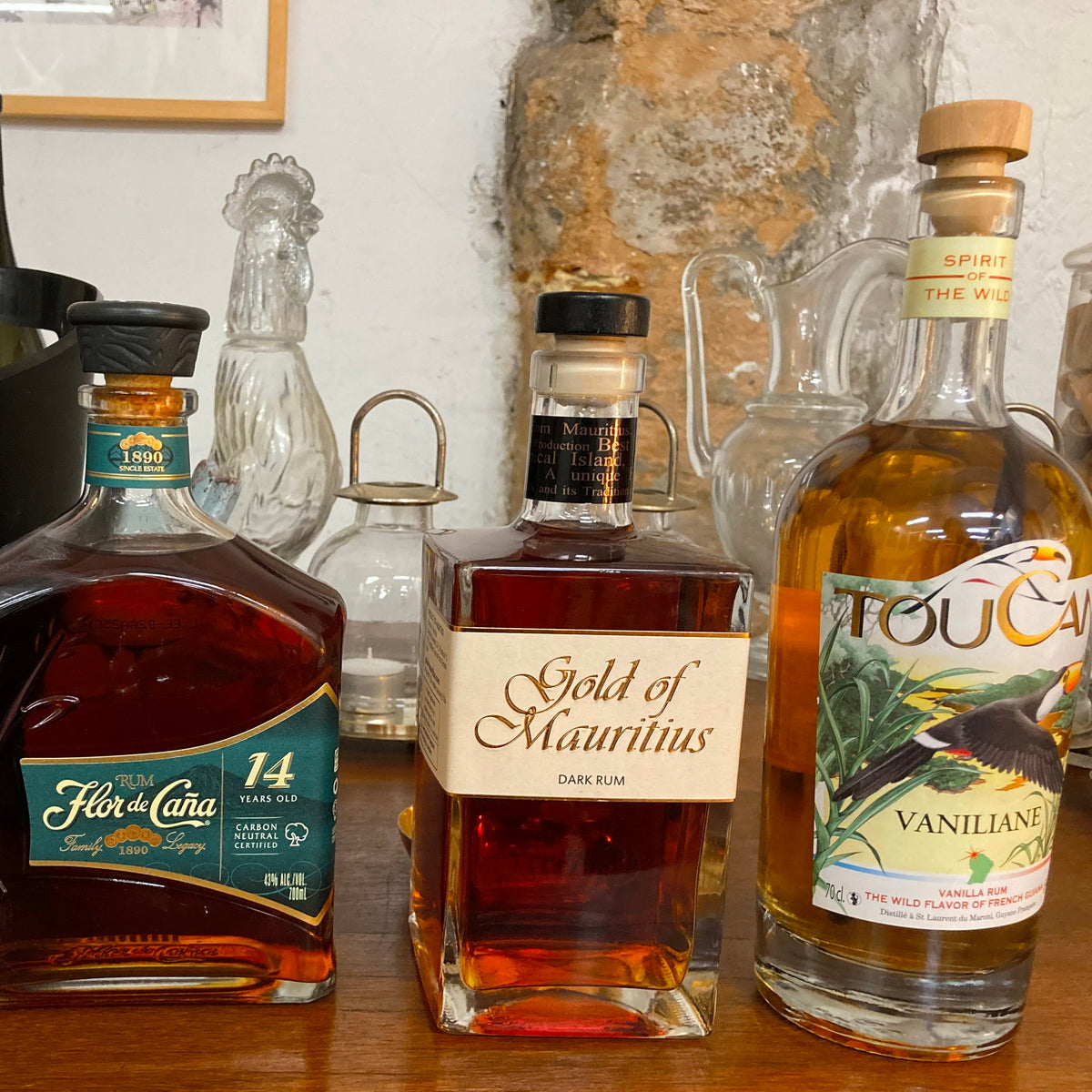 Bouteilles de rhum, accords proposés aux ateliers dégustation Takomi