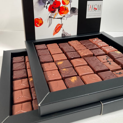 Coffret assortiment de 72 ganaches et pralinés