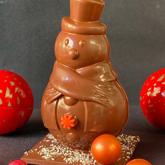 Bonhomme de neige en chocolat au lait