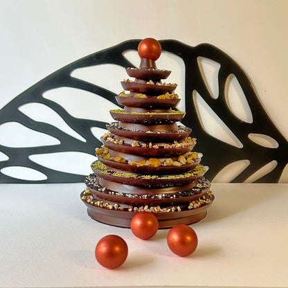 Sapin mendiants chocolat noir grand format