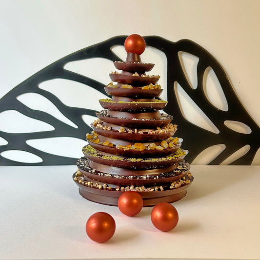 Sapin mendiants chocolat noir grand format